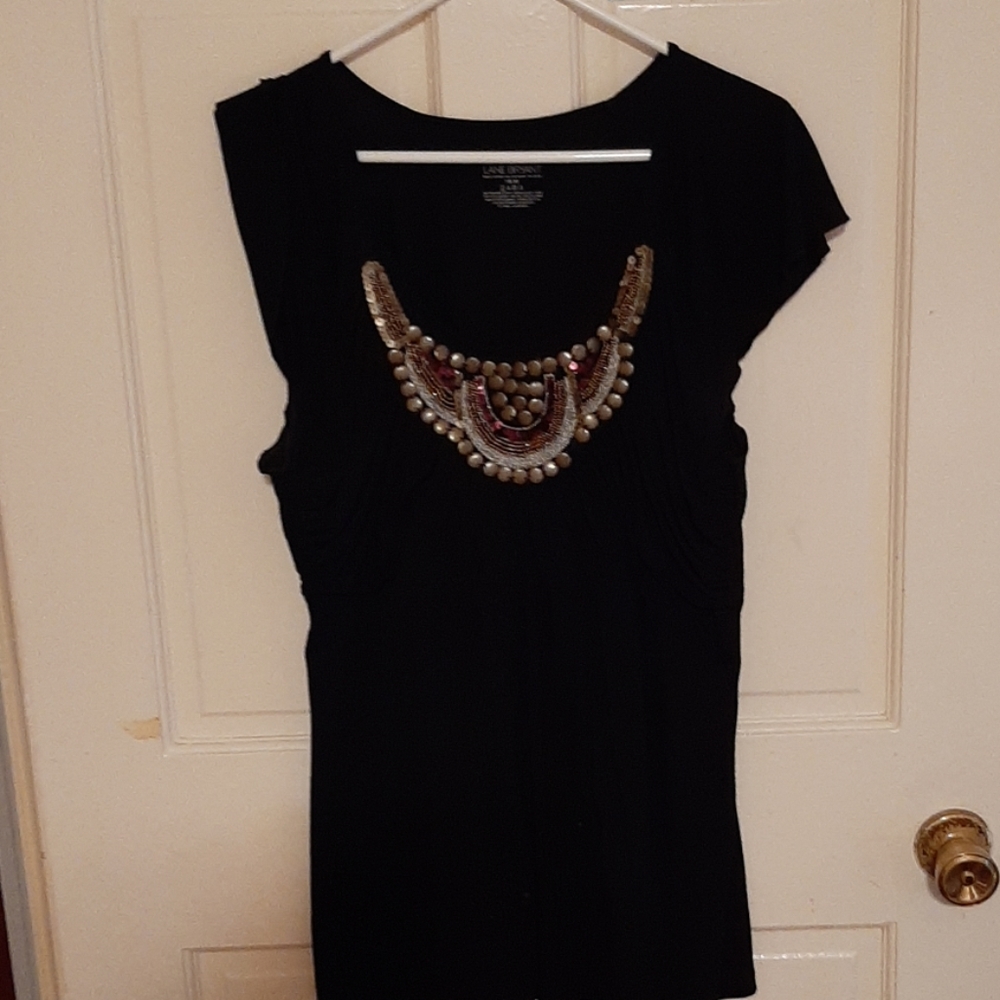 Black jeweled blouse